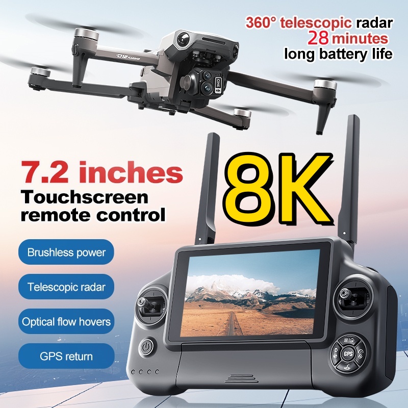 Drone Rc App - 8K 3-assige Gimbal Brushless 7,2 inch